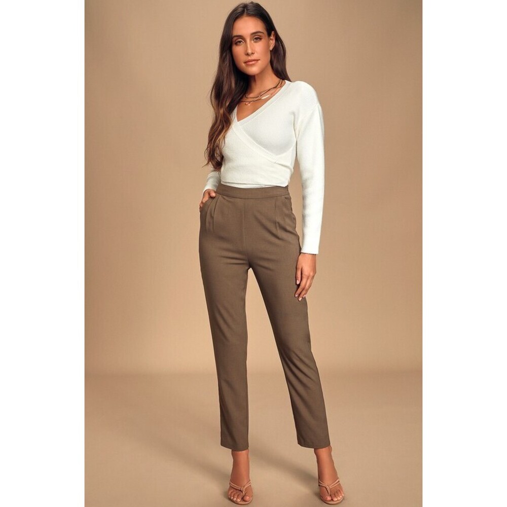 Lulus Kick It Brown High-waisted Trouser Pants